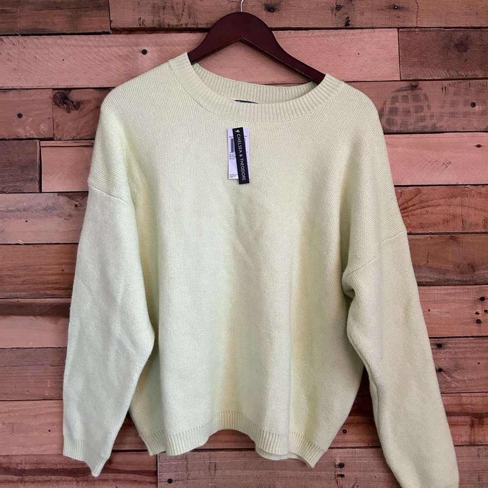 Chelsea & Theodore lemon yellow sweater | XL